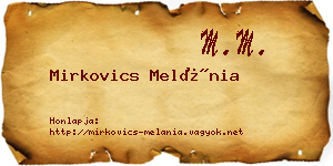 Mirkovics Melánia névjegykártya